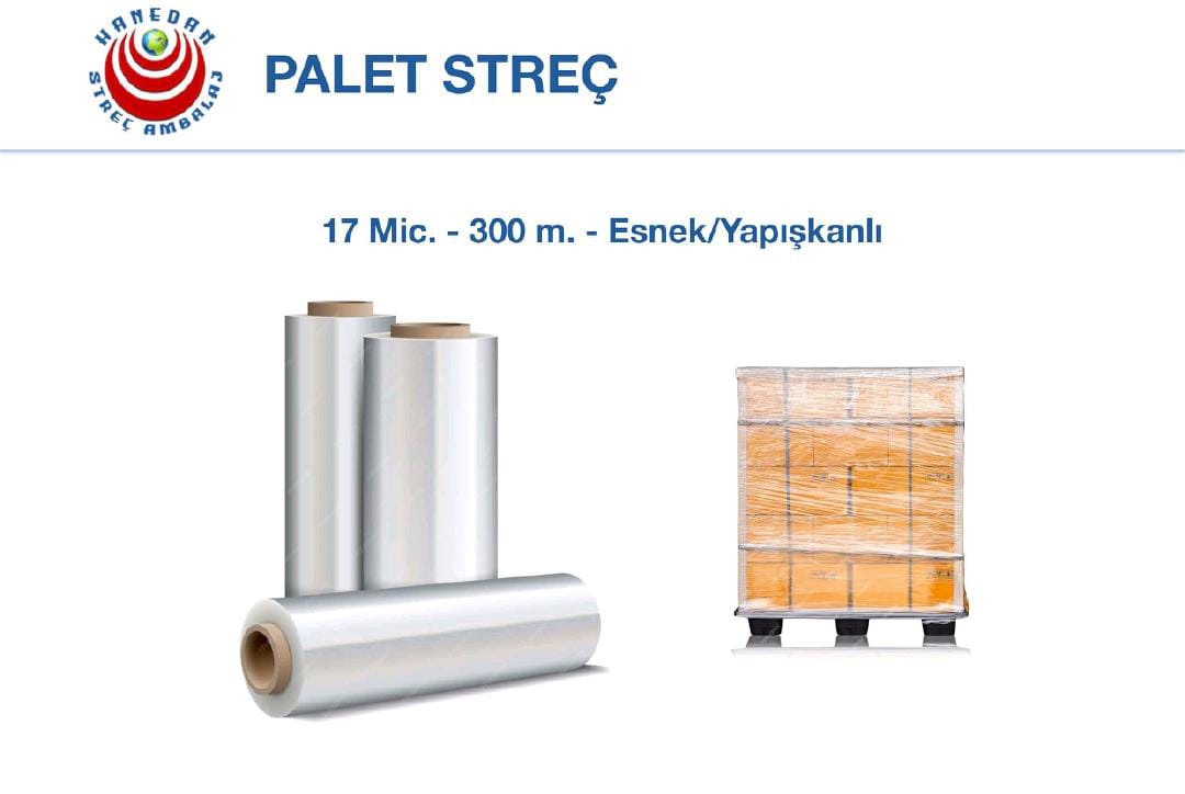 17 Mic. - 300 m. Esnek/Yapışkanlı Palet Streç